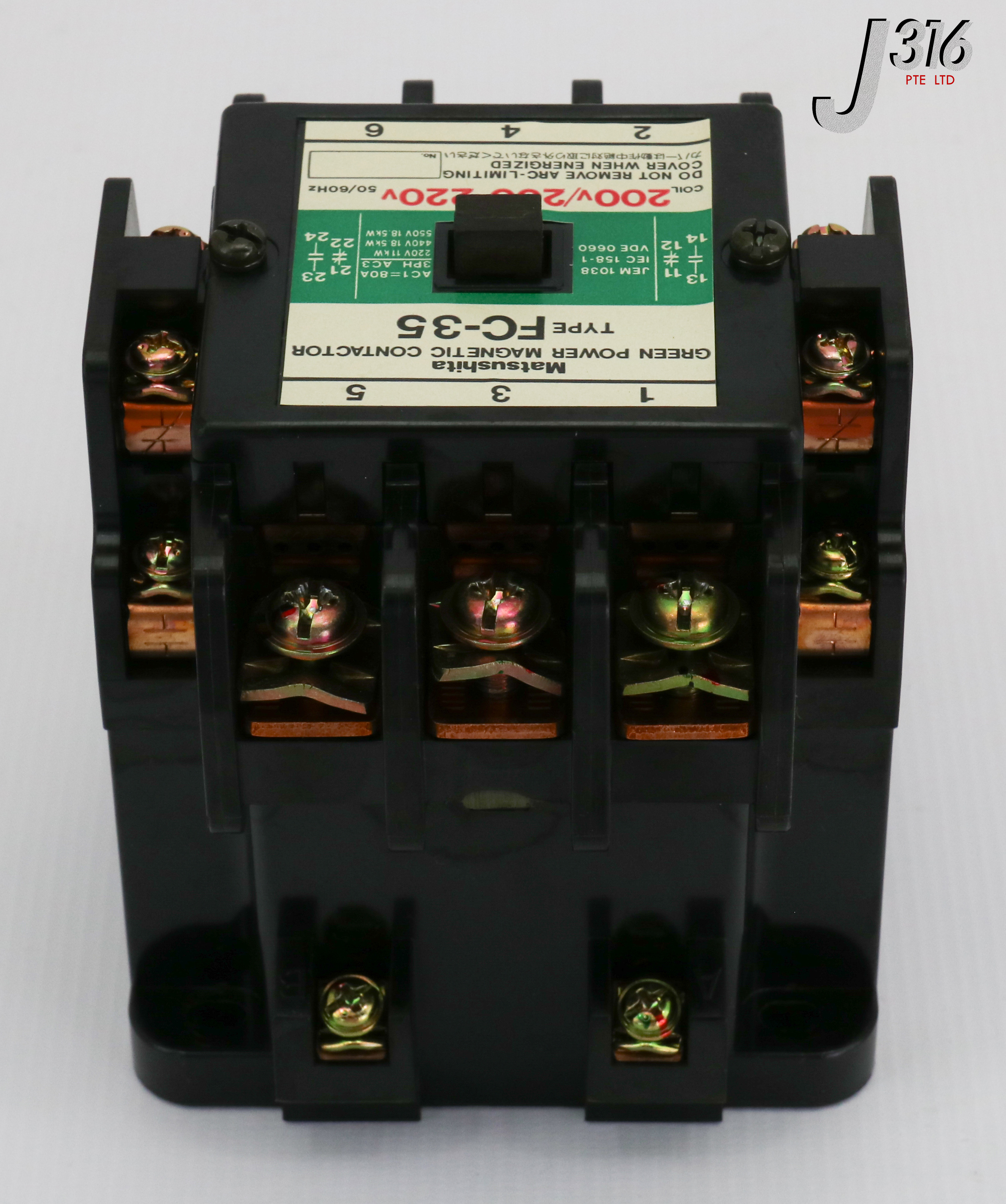 17047 MATSUSHITA TYPE FC-35, GREEN POWER MAGNETIC CONTACTOR, COIL...